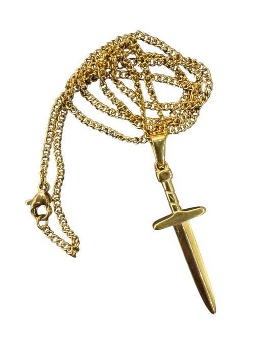 Reign Dagger Pendant - 18K Gold