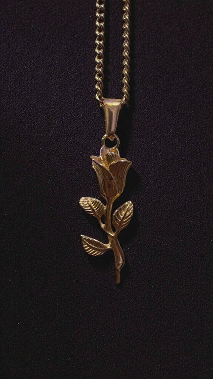 Rose Pendant - 18K Gold